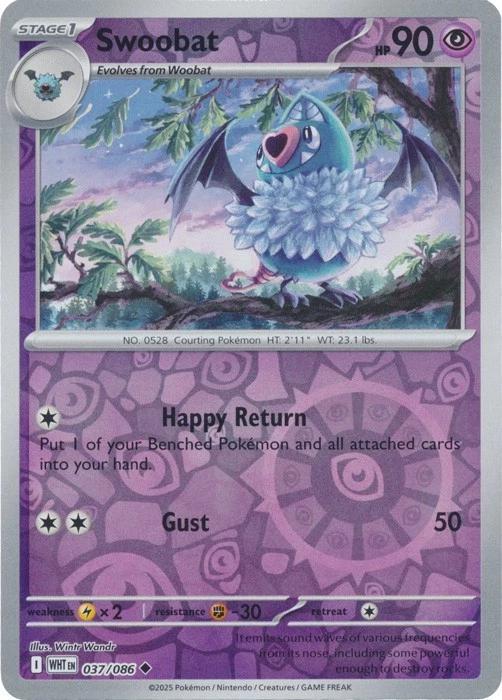 White Flare Swoobat [Reverse] Pokémon card